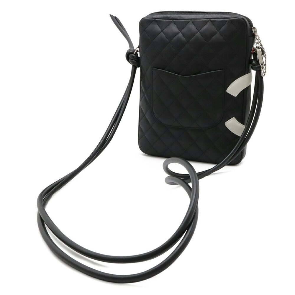 CHANEL Black Leather Logo Pochette Shoulder Bag - Picture 3 of 10